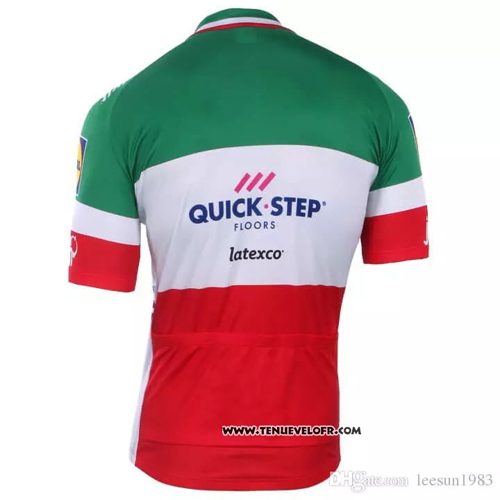 2018 2019 Maillot Ciclismo Quick Step Floors Champion Italie Manches Courtes et Cuissard